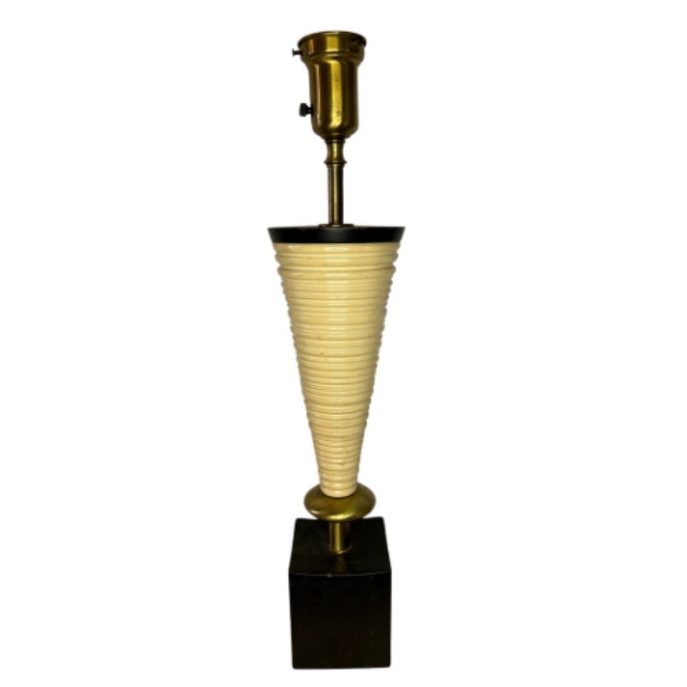 Vintage Mid-Century Ceramic Geometric Modernist Atomic Table Lamp by Rembrandt